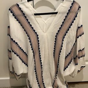 Shein white linen long sleeve shirt